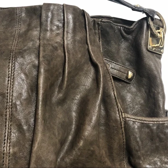 Junior Drake Hobo Bag Supple Italian Leather Large Lambskin Brown Chocolate EUC - Picture 11 of 12